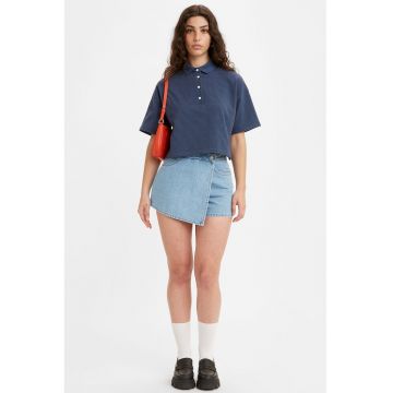 Fusta-pantalon uni cu talie medie