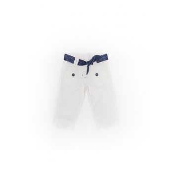 Pantaloni 3/4 - fetite -  cu esarfa tip curea - 12412