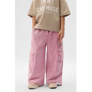 Pantaloni cargo cu snur de ajustare in talie
