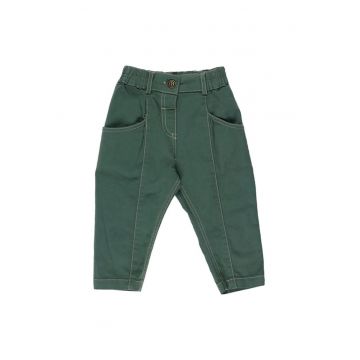 Pantaloni casual cu elastic in talie -  - Dinosaur - Verde Inchis - pentru baieti