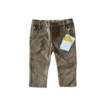 Pantaloni copii  bumbac - maro - ajustabili - stil sportiv