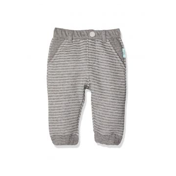 Pantaloni copii  gri - 75% bumbac - dungi - set nou -