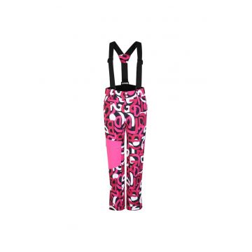 Pantaloni de schi copii  cu bretele - roz - 100% poliester - impermeabili