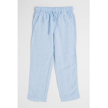 Pantaloni de trening din amestec de in cu snur in talie