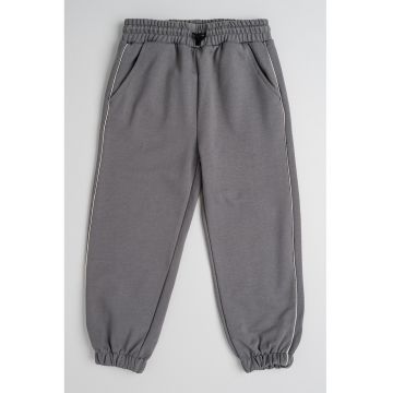 Pantaloni de trening din bumbac cu model uni