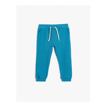 Pantaloni de trening din bumbac cu snururi de ajustare