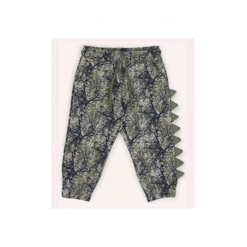 Pantaloni de trening lungi cu model Dinozaur -  - Authentic Threads - Bej & Kaki - pentru baieti
