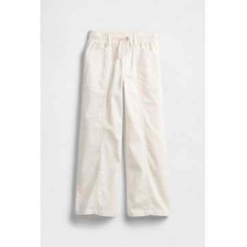 Pantaloni din amestec de bumbac cu croiala ampla si snururi de ajustare