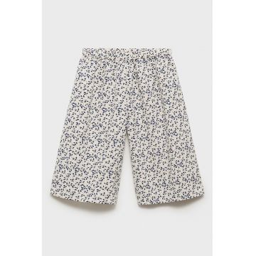 Pantaloni drepti cu imprimeu grafic si model floral