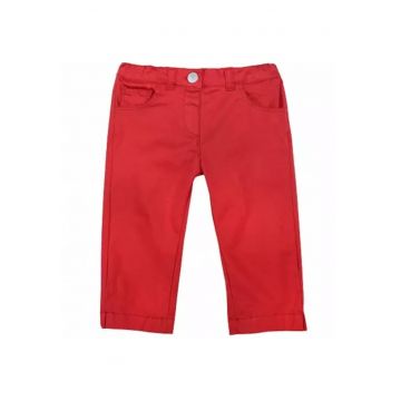 Pantaloni fete - Chucco - Bumbac/Elastan - Rosu -