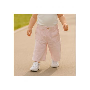Pantaloni largi cu pliuri  -Star Light - Roz - pentru fetite