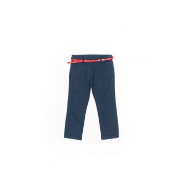 Pantaloni lungi cu curea -  22432-1 - Bleumarin -