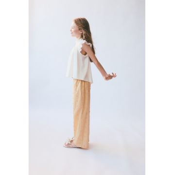 Pantaloni lungi cu detalii brodate