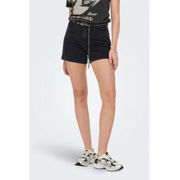 Pantaloni scurti de denim cu detaliu lant