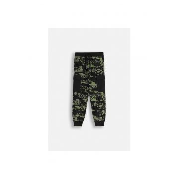 Pantaloni sport cargo cu imprimeu abstract