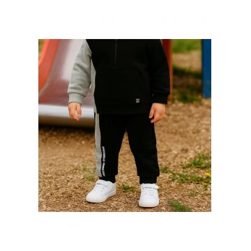 Pantaloni sport cu dunga laterala Gri  - City Boys - Negru si Gri - pentru baietei