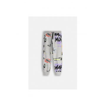 Pantaloni sport cu imprimeu cu motive graffiti
