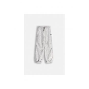 Pantaloni sport cu talie ajustabila - Gri melange