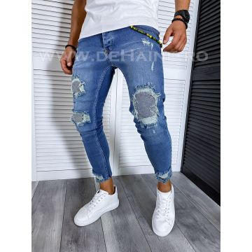 Blugi barbati conici albastri B6016  D4-5.1