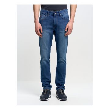 Blugi conici cu aspect decolorat Terry