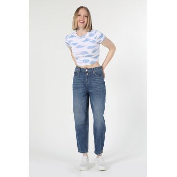 Blugi conici cu talie inalta 886 Dennis