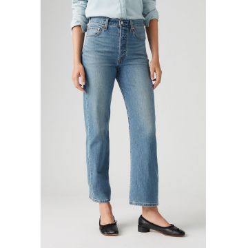 Blugi crop cu croiala dreapta Ribcage