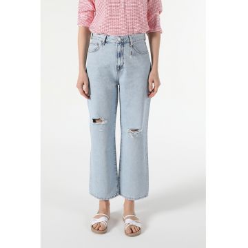 Blugi crop cu croiala dreapta