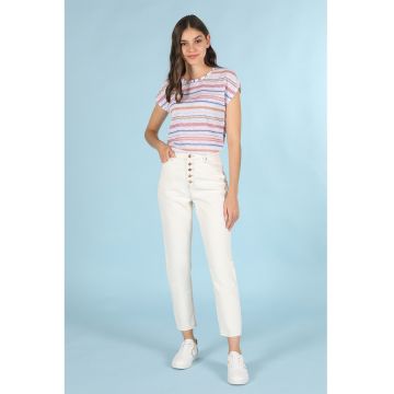 Blugi crop cu nasturi