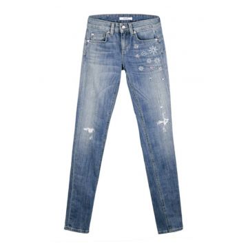 Blugi crop slim fit Bottom Up cu efect modelator -