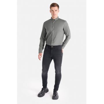 Blugi skinny cu aspect decolorat