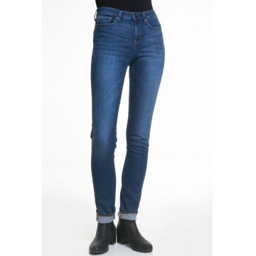 Blugi skinny cu aspect decolorat
