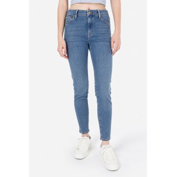 Blugi skinny cu talie inalta - Albastru prafuit