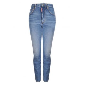 Blugi slim fit cu talie inalta - Azur - 34
