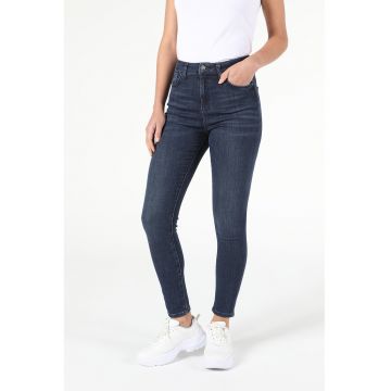 Blugi super slim fit din amestec de lyocell cu talie inalta