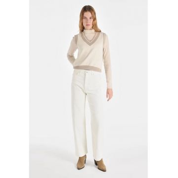Pantaloni De Dama Alb Regular Fit Cl1060734 8683197847201