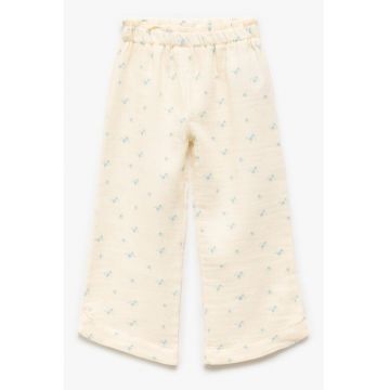Pantaloni din bumbac cu croiala ampla