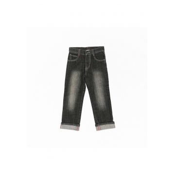 Pantaloni din denim baietei -  21712 - Negru -