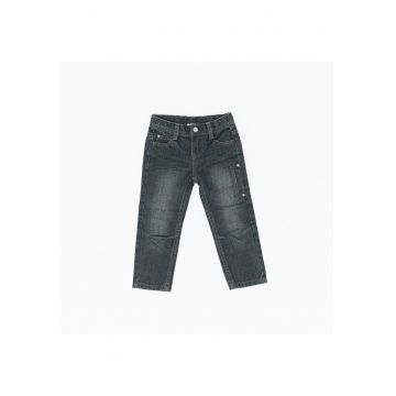 Pantaloni din denim baietei -  22722 - Bleumarin -