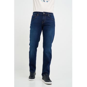 Blugi barbat straight cu aspect decolorat -  Albastru
