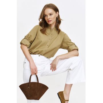 Blugi crop bootcut cu talie medie