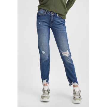 Blugi crop cu aspect decolorat
