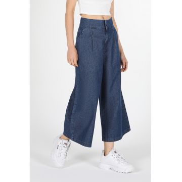 Blugi crop cu croiala ampla