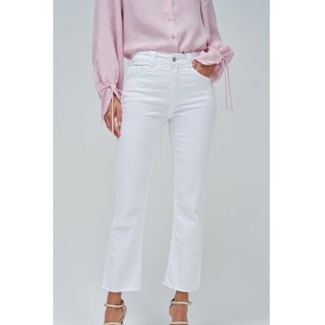 Blugi crop cu talie inalta