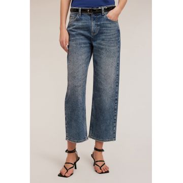Blugi crop cu talie inalta