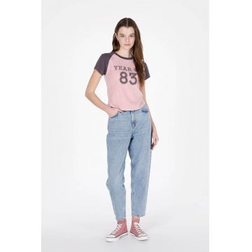 Blugi crop mom-fit