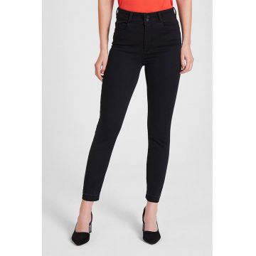 Blugi crop slim fit cu talie inalta