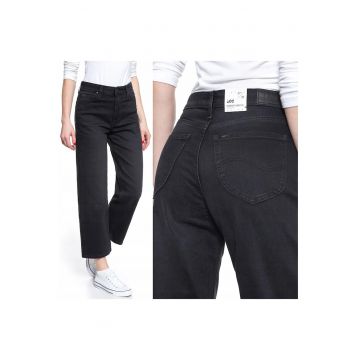 Blugi dama -  5 Pocket Wide Leg - 21032-29 - Bumbac - Scurti - Croiala ampla - Denim - W27-L31 US - Negru