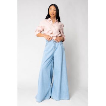 Blugi foarte largi din denim Light Blue 17833