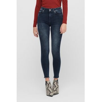 Blugi skinny cu aspect decolorat