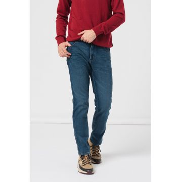 Blugi slim fit cu aspect decolorat Silkyway - Albastru inchis